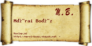 Mérai Boáz névjegykártya